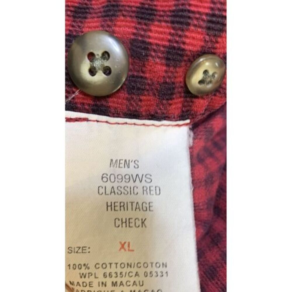 Mens XL woolrich John rich & bros  black‎ & red heritage check cotton flannel - Picture 5 of 7